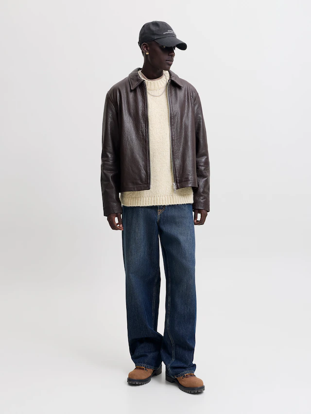 Jack & Jones Rundhalspullover »JORSALAMANCO KNIT CREW NECK« Materialmix, regular fit
