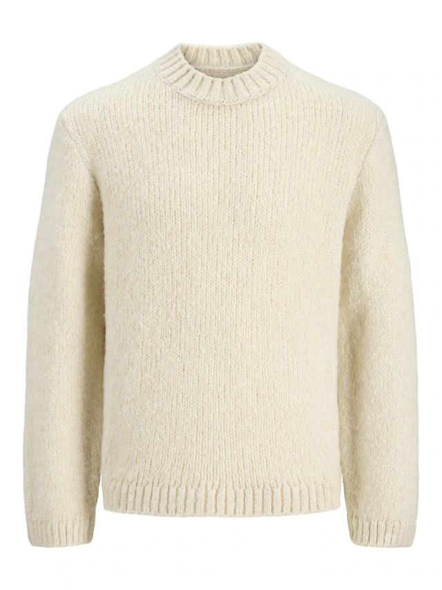 Jack & Jones Rundhalspullover »JORSALAMANCO KNIT CREW NECK« Materialmix, regular fit
