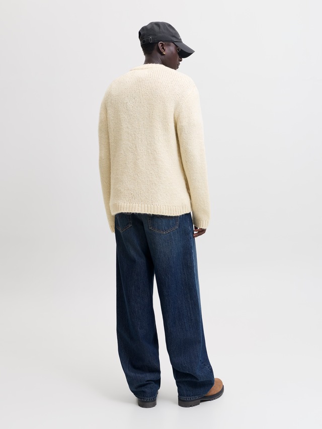 Jack & Jones Rundhalspullover »JORSALAMANCO KNIT CREW NECK« Materialmix, regular fit
