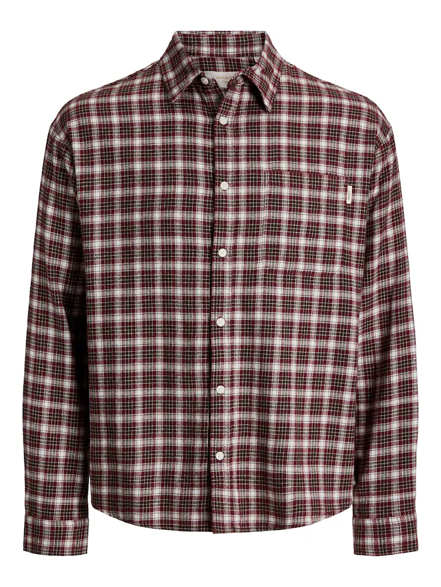 Jack & Jones Langarmhemd »JORFREDERIKSBERG FLANNEL SHIRT L/S« Baumwolle, regular fit