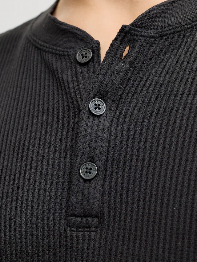 Jack & Jones Langarmshirt »JORCHAMBERI HENLEY LS TEE« Baumwollmischung, regular fit