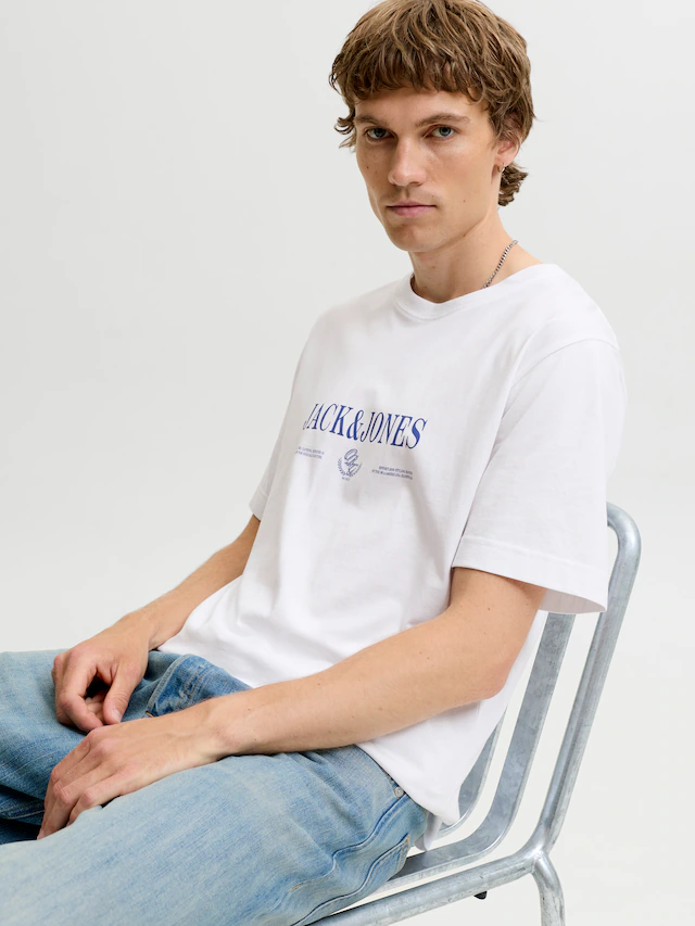 Jack & Jones T-Shirt »JORFREDERIKSBERG BRANDING TEE SS CN FST« Baumwolle, regular fit