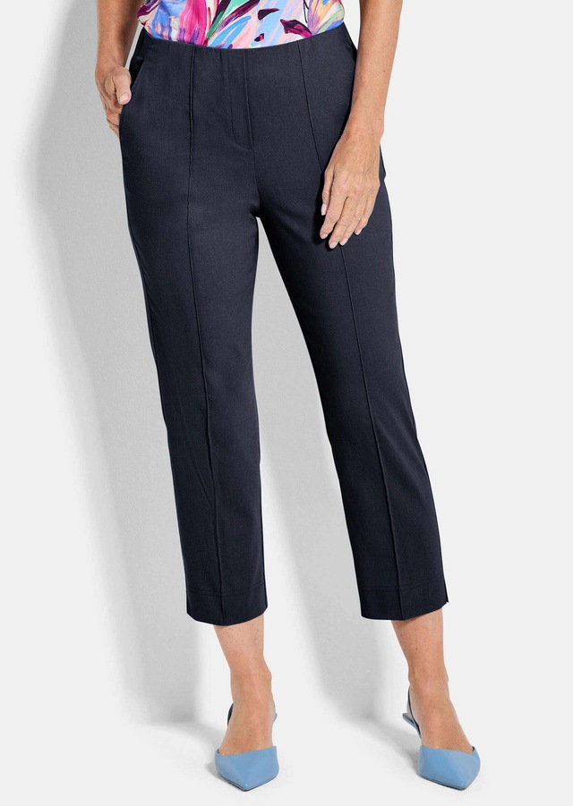 GOLDNER Stretch-Hose »Kurzgröße Elegante 7/8-Hose mit Biesen« kleiner Schlitz am Beinabschluß