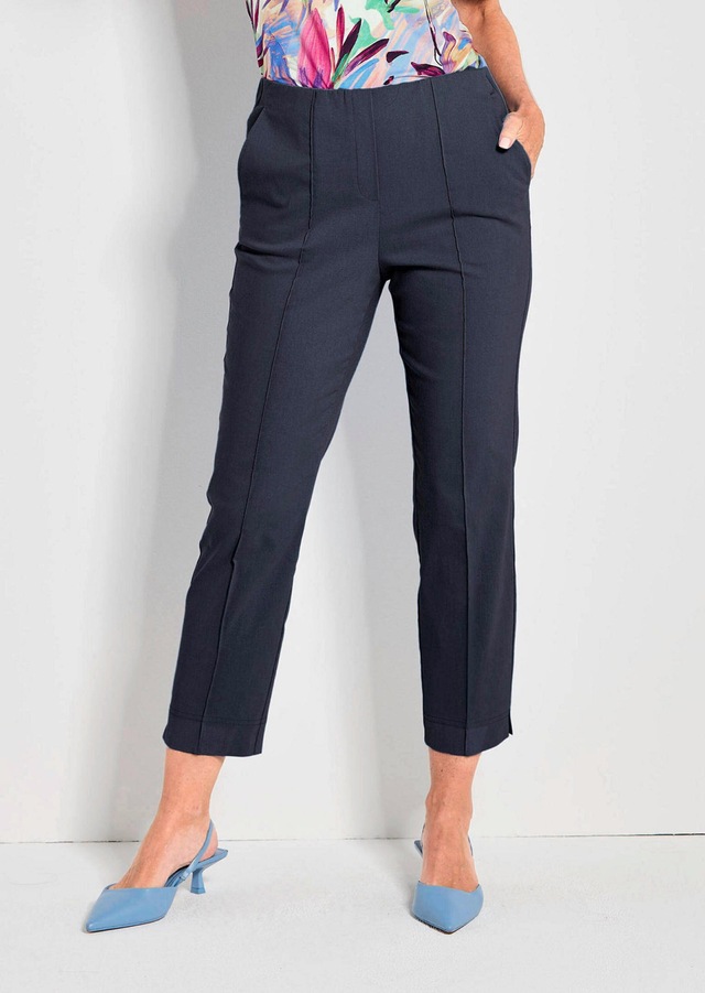 GOLDNER Stretch-Hose »Kurzgröße Elegante 7/8-Hose mit Biesen« kleiner Schlitz am Beinabschluß