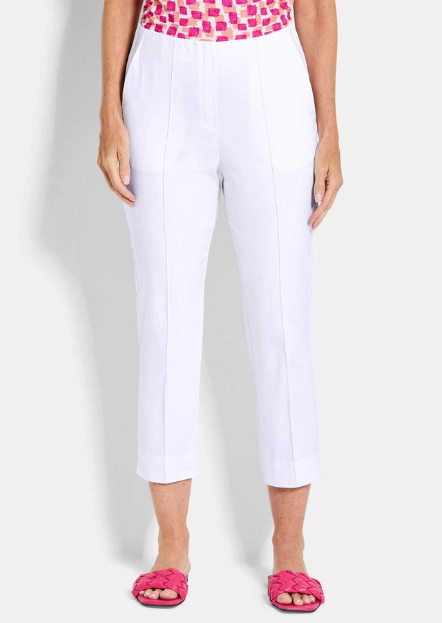 GOLDNER Stretch-Hose »Kurzgröße Elegante 7/8-Hose mit Biesen« kleiner Schlitz am Beinabschluß