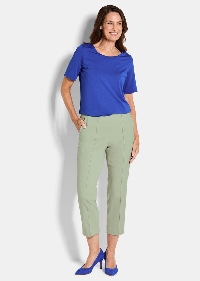 GOLDNER Stretch-Hose »Kurzgröße Elegante 7/8-Hose mit Biesen« kleiner Schlitz am Beinabschluß
