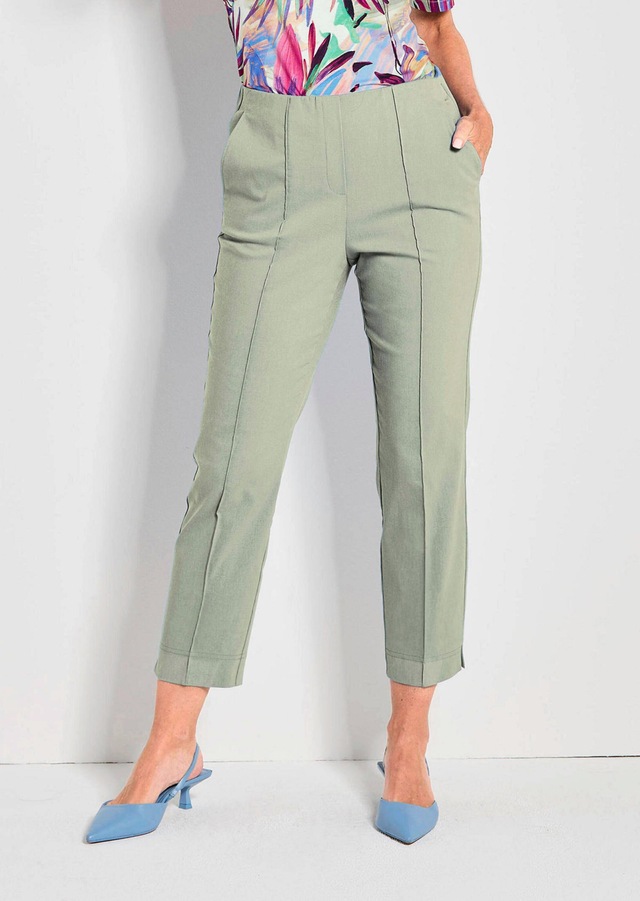 GOLDNER Stretch-Hose »Kurzgröße Elegante 7/8-Hose mit Biesen« kleiner Schlitz am Beinabschluß