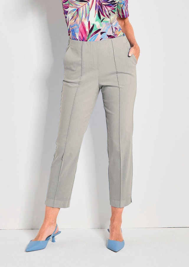 GOLDNER Stretch-Hose »Kurzgröße Elegante 7/8-Hose mit Biesen« kleiner Schlitz am Beinabschluß