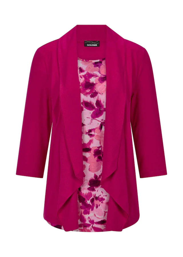 GOLDNER Langarmshirt »Viskoseshirt in Twinset-Optik« Ton in Ton Hotfixe am Druck