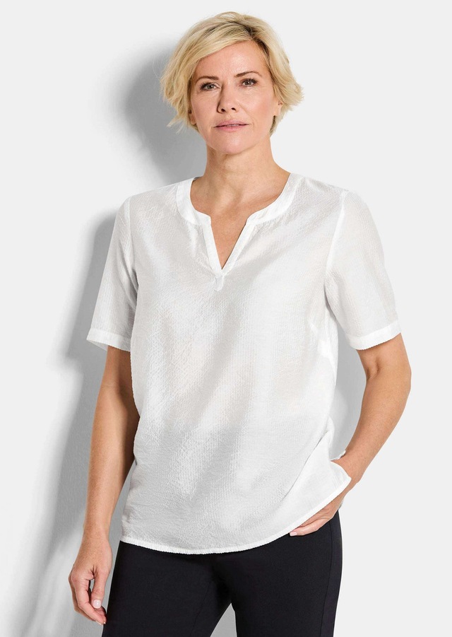 GOLDNER Schlupfbluse »Blusenshirt mit feiner Streifenstruktur« figurschmeichelende Schnittführung