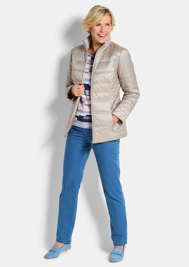 GOLDNER Steppjacke »Übergangsjacke mit Muster-Mix« RV Taschen