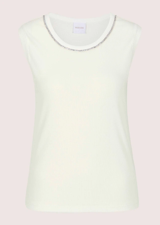 MADELEINE Kurzarmshirt »Top Elegantes Kurzarm Sommeroberteil mit Strass« Strassband