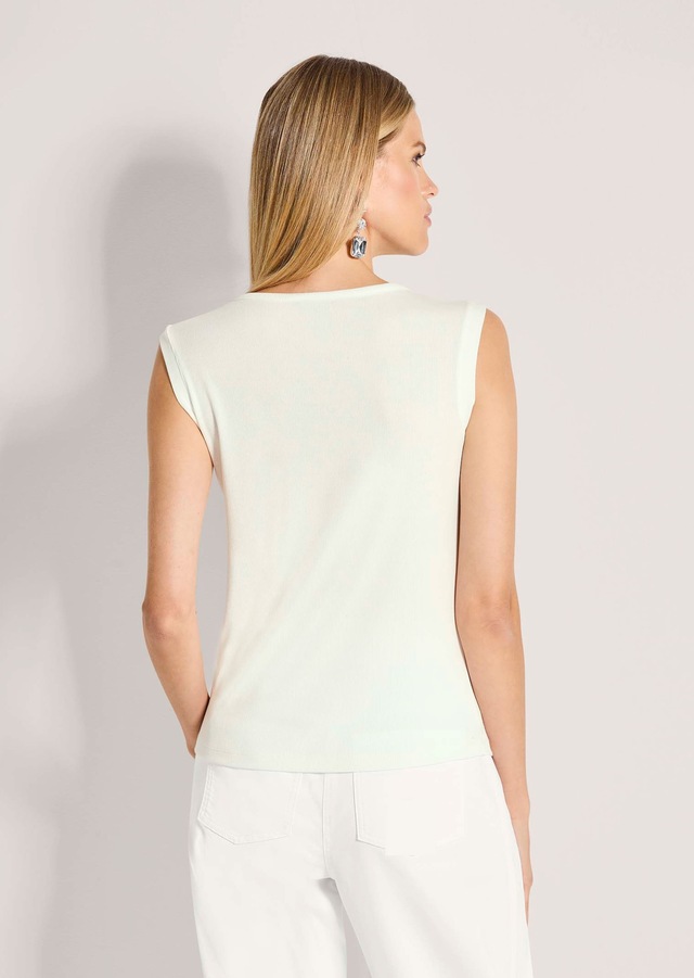 MADELEINE Kurzarmshirt »Top Elegantes Kurzarm Sommeroberteil mit Strass« Strassband