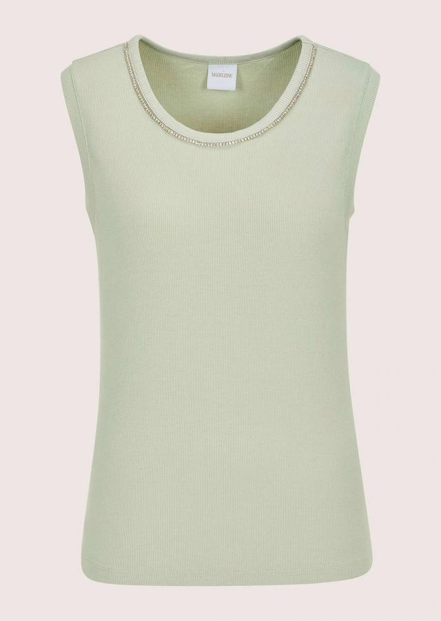 MADELEINE Kurzarmshirt »Top Elegantes Kurzarm Sommeroberteil mit Strass« Strassband
