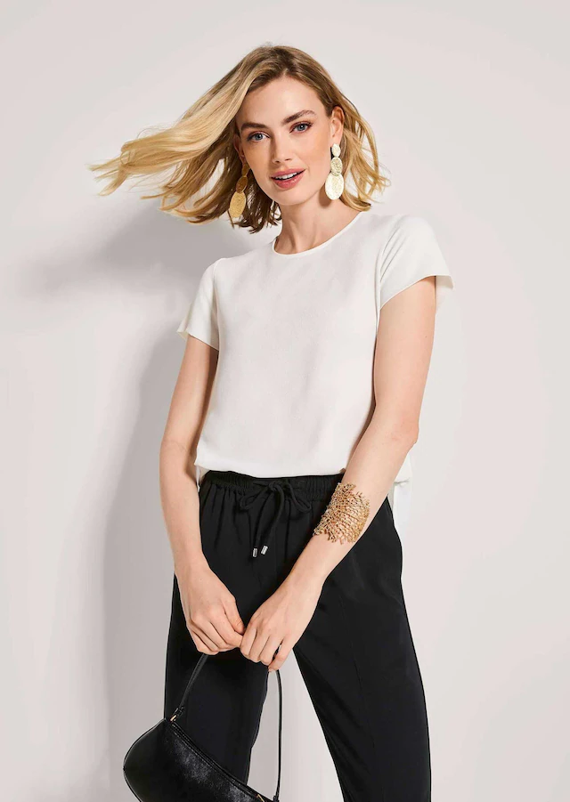 MADELEINE Shirtbluse »Blusenshirt Sommerbluse mit Reißverschluss« Reißverschluss am Rücken