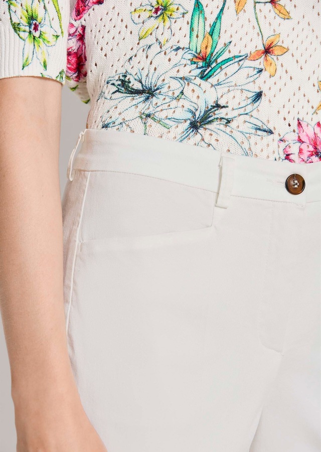 MADELEINE Chinohose »Chinohose Jerseyhose mit Formbund« leicht gepeachte Oberfläche