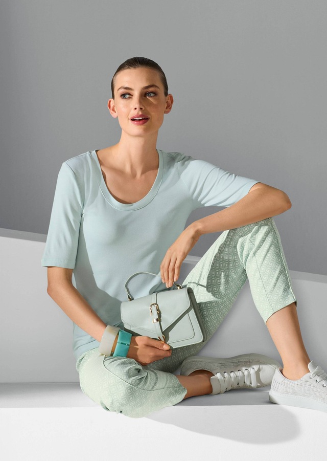 MADELEINE »Jerseyhose Jacquardhose mit grafischem Muster« Jacquardhose mit elastischem Bund