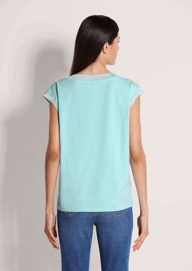 MADELEINE Kurzarmshirt »Jerseyshirt Sommershirt mit Rippenbändern« Breites Rippenband