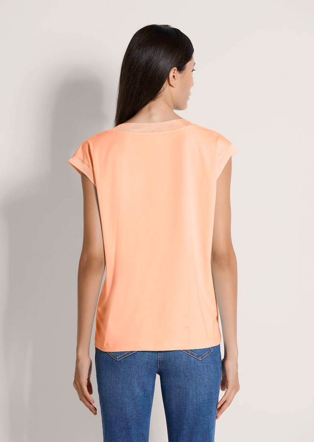 MADELEINE Kurzarmshirt »Jerseyshirt Sommershirt mit Rippenbändern« Breites Rippenband