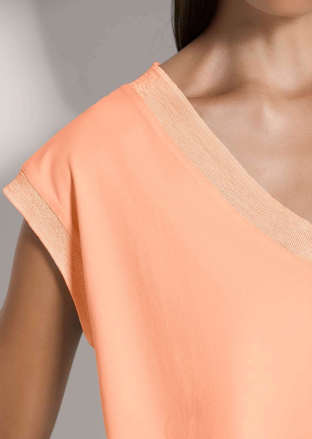 MADELEINE Kurzarmshirt »Jerseyshirt Sommershirt mit Rippenbändern« Breites Rippenband