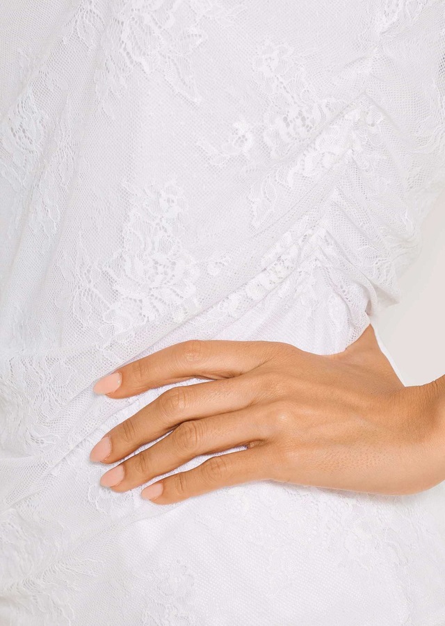 MADELEINE Kurzarmshirt »Shirt Shirt« Edles Spitzentop mit Jerseyfutter und seitlicher Raffung