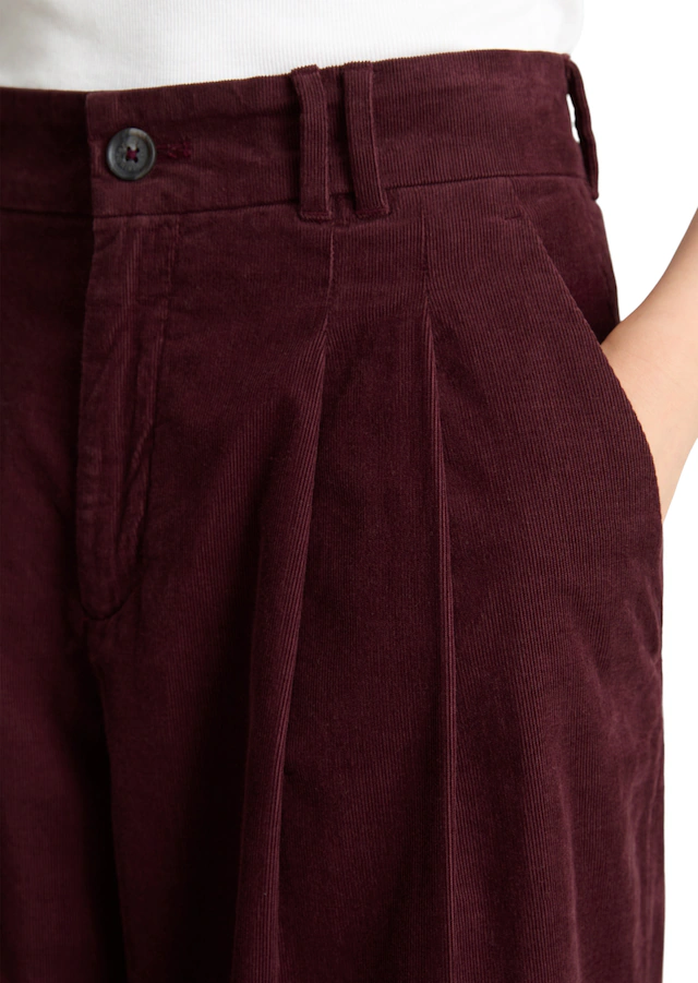 Marc O'Polo DENIM Cordhose Bundfalten, wide aus Organic Cotton