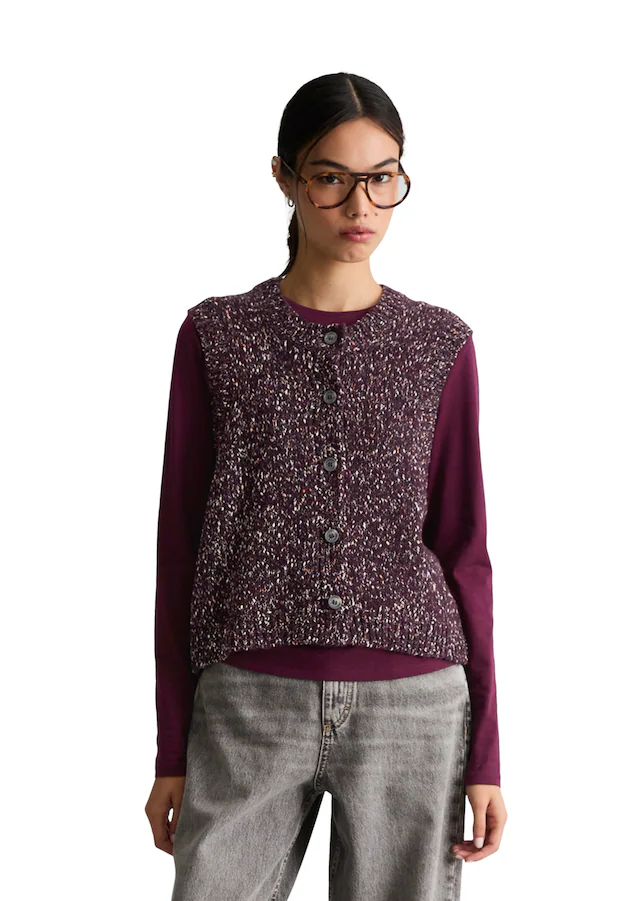 Marc O'Polo DENIM Strickweste regular aus Baumwoll-Schurwolle-Mix