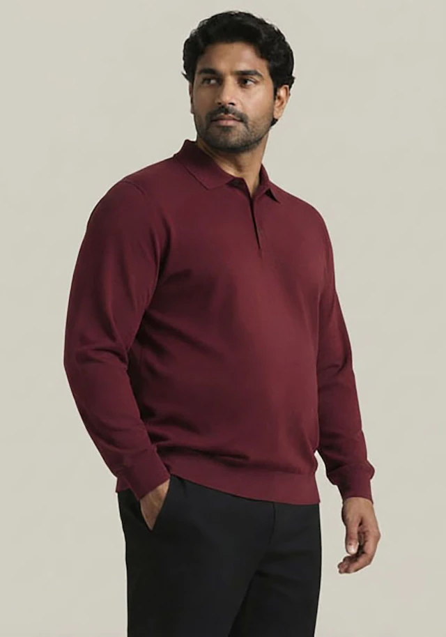 Man's World Plus Poloshirt »auch in Grosse Größen bis Gr. 7XL Bauch-Fit« mit Langarm, klassischer Polokragen, mit Knopfleiste am Ausschnitt