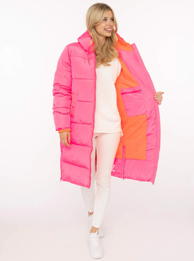 Zwillingsherz Steppmantel »„Cozy“« Kapuze, farbliche Details, Reißverschluss, elastische Bündchen