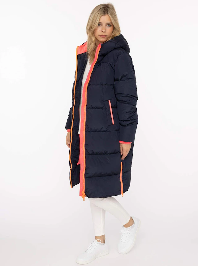 Zwillingsherz Steppmantel »„Cozy“« Kapuze, farbliche Details, Reißverschluss, elastische Bündchen