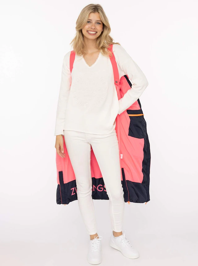 Zwillingsherz Steppmantel »„Cozy“« Kapuze, farbliche Details, Reißverschluss, elastische Bündchen