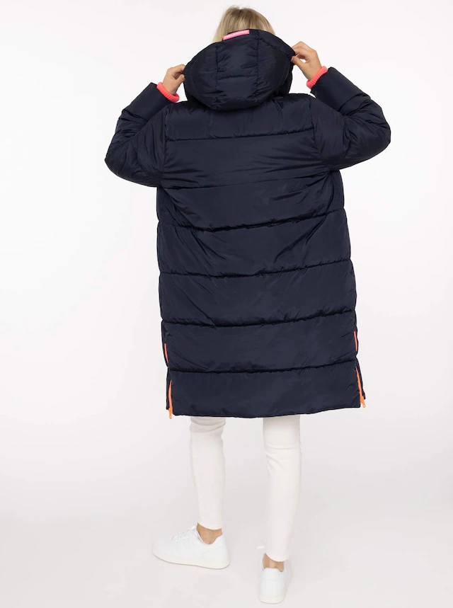Zwillingsherz Steppmantel »„Cozy“« Kapuze, farbliche Details, Reißverschluss, elastische Bündchen