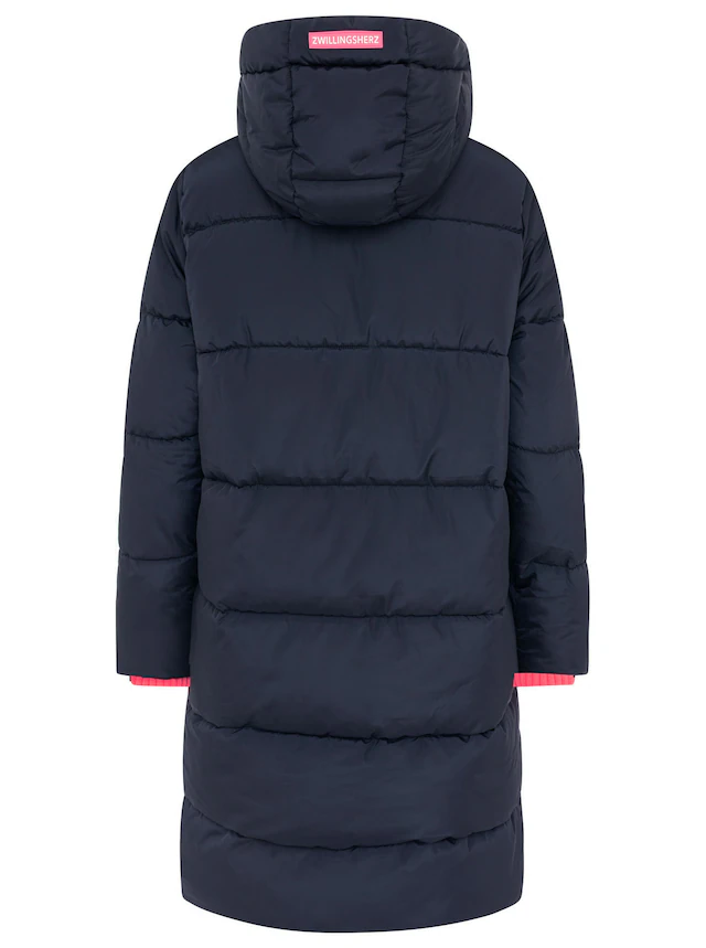 Zwillingsherz Steppmantel »„Cozy“« Kapuze, farbliche Details, Reißverschluss, elastische Bündchen