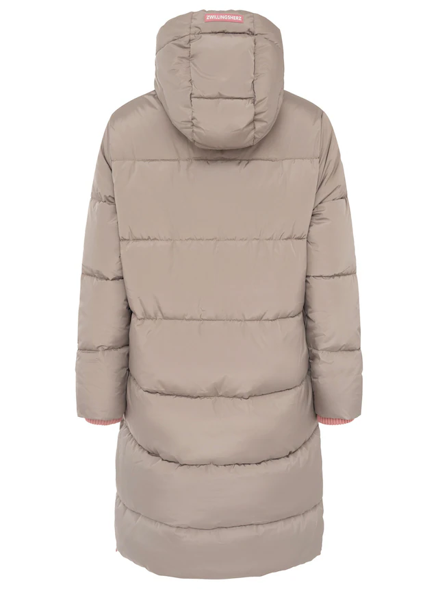 Zwillingsherz Steppmantel »„Cozy“« Kapuze, farbliche Details, Reißverschluss, elastische Bündchen