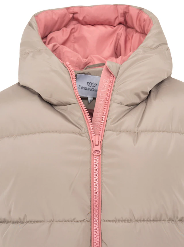 Zwillingsherz Steppmantel »„Cozy“« Kapuze, farbliche Details, Reißverschluss, elastische Bündchen