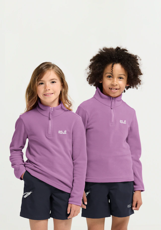 Jack Wolfskin Stehkragenpullover »TAUNUS 100 HZ K« Kinder-Fleecepullover, Halfzip-Reißverschluss, Stehkragen