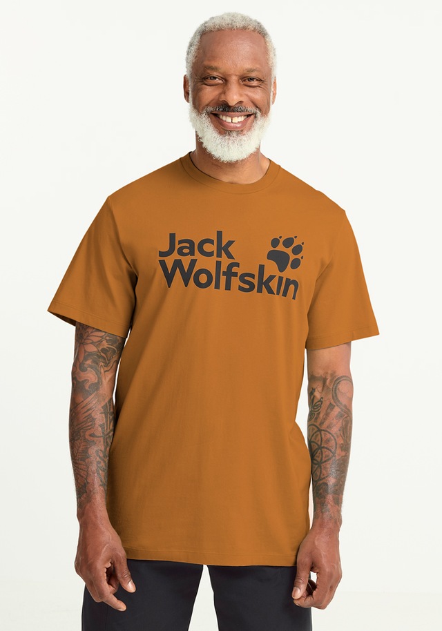 Jack Wolfskin T-Shirt »BRAND T M« T-Shirt aus Bio-Baumwolle, hoher Tragekomfort, großer Logo-Aufdruck