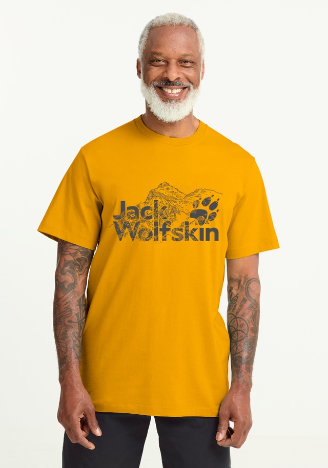 Jack Wolfskin T-Shirt »BRAND T M« T-Shirt aus Bio-Baumwolle, hoher Tragekomfort, großer Logo-Aufdruck