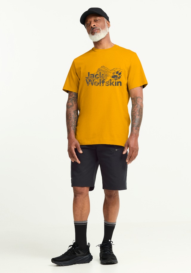 Jack Wolfskin T-Shirt »BRAND T M« T-Shirt aus Bio-Baumwolle, hoher Tragekomfort, großer Logo-Aufdruck