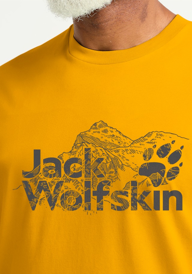 Jack Wolfskin T-Shirt »BRAND T M« T-Shirt aus Bio-Baumwolle, hoher Tragekomfort, großer Logo-Aufdruck