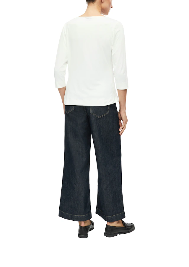 s.Oliver BLACK LABEL 3/4-Arm-Shirt Sommershirt mit seitlicher Saffung