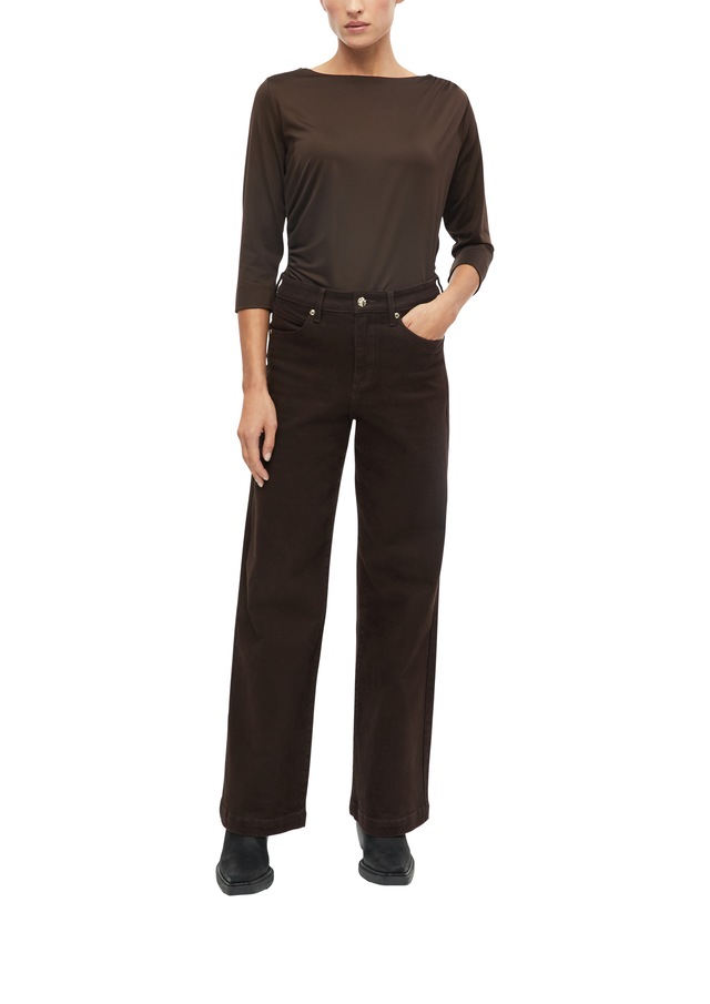 s.Oliver BLACK LABEL 3/4-Arm-Shirt Sommershirt mit seitlicher Saffung