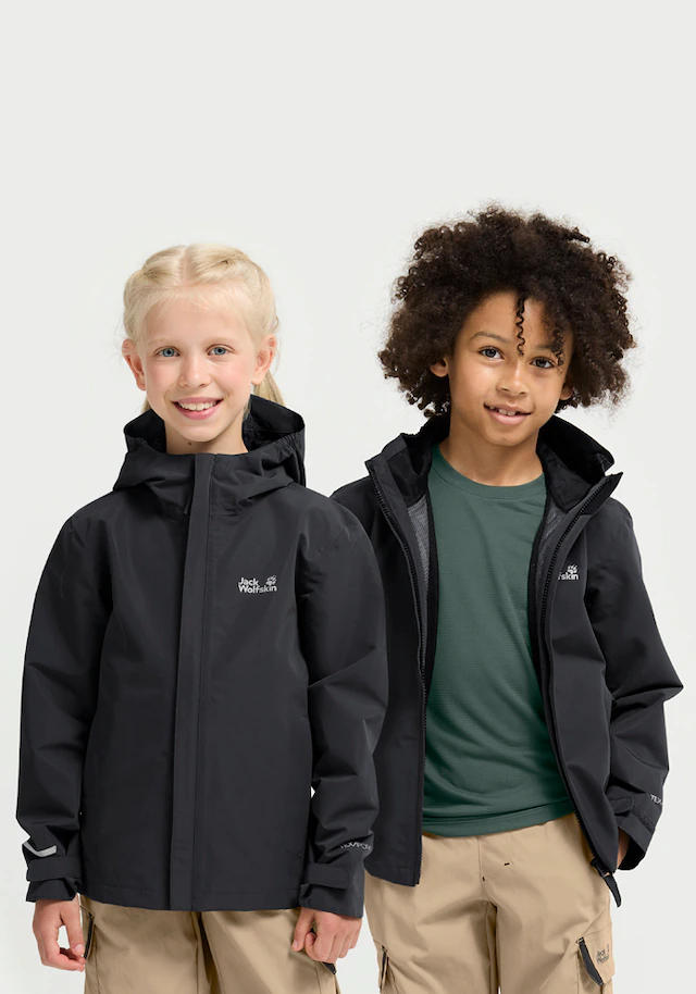 Jack Wolfskin Outdoorjacke »HAZE 2L JKT K« mit Kapuze für Kinder, mit TEXAPORE CORE Technologie, wasserdicht, winddicht