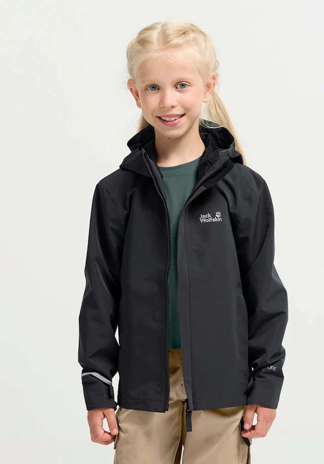 Jack Wolfskin Outdoorjacke »HAZE 2L JKT K« mit Kapuze für Kinder, mit TEXAPORE CORE Technologie, wasserdicht, winddicht