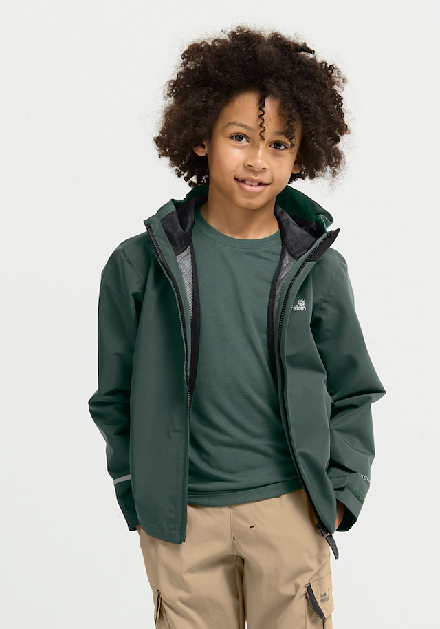 Jack Wolfskin Outdoorjacke »HAZE 2L JKT K« mit Kapuze für Kinder, mit TEXAPORE CORE Technologie, wasserdicht, winddicht
