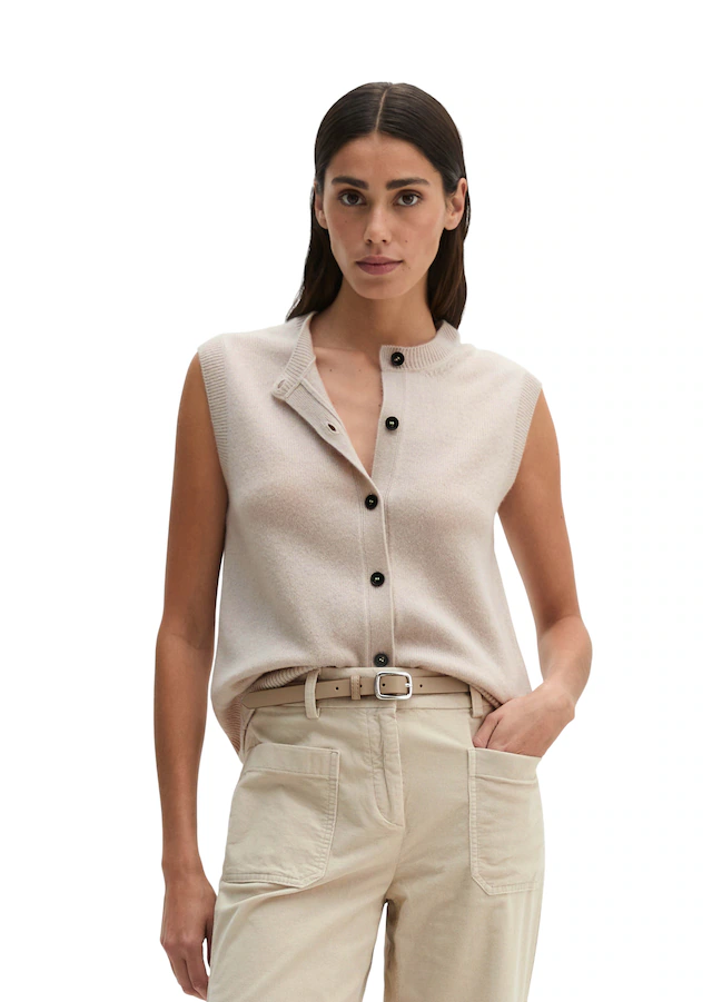 Marc O'Polo Strickweste ärmelloser Cardigan aus flauschiger Lammwolle