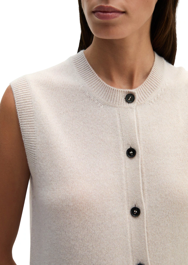 Marc O'Polo Strickweste ärmelloser Cardigan aus flauschiger Lammwolle