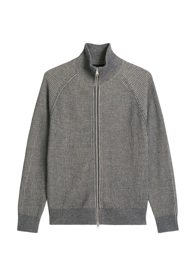 Marc O'Polo Strickjacke regular aus Bio-Baumwoll-Schurwoll-Mix