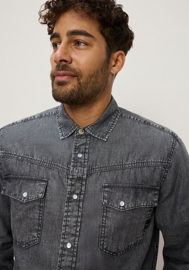 Bruno Banani Jeanshemd »schmal geschnitten« schmale Basic-Passform, aus Baumwolle in Denim-Jeans-Qualität