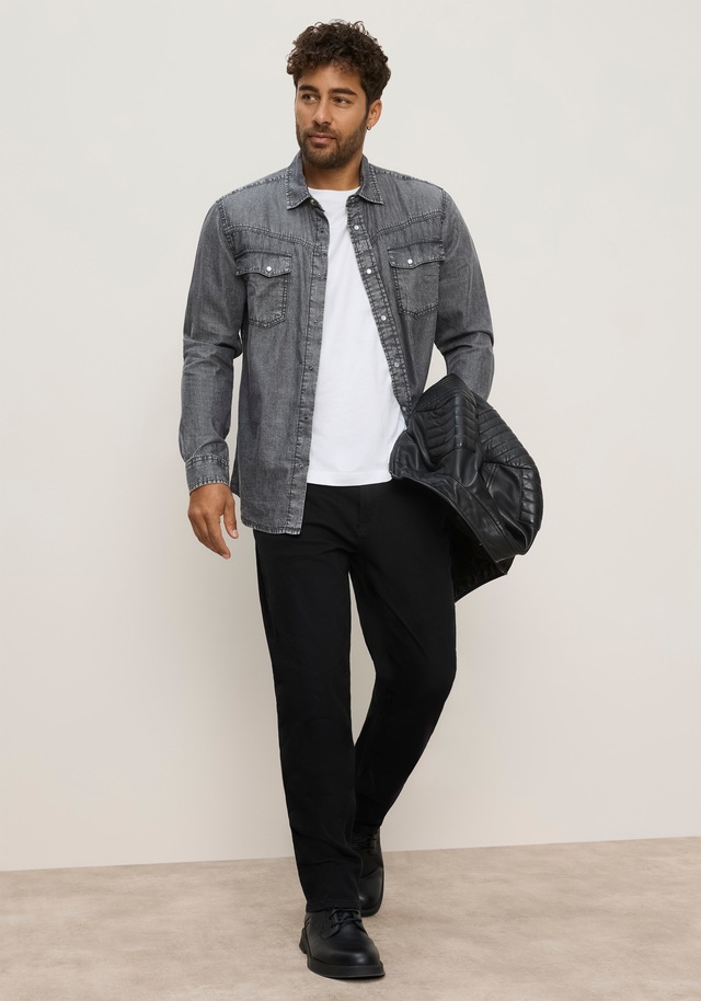 Bruno Banani Jeanshemd »schmal geschnitten« schmale Basic-Passform, aus Baumwolle in Denim-Jeans-Qualität